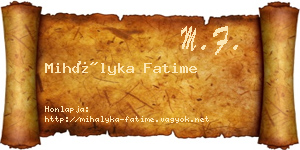 Mihályka Fatime névjegykártya